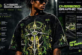 design your cyber y2k streetwear techpack and grunge graphics