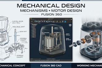 mechanical design, mechanisms of home appliances and motor design in fusion 360