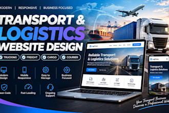design courier website, delivery service and logistics website