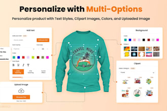 provide configurator and customization for watch, jewelry, t shirts and hoodies