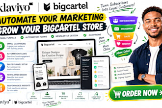 setup klaviyo bigcartel email funnel build automation flows newsletter design