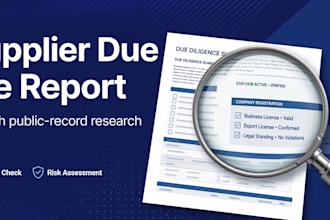 deliver an english due diligence report on your china supplier