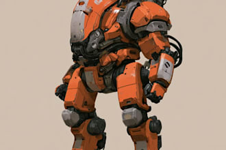 create custom mecha illustration art in my style