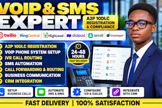 setup voip ringcentral twilio a2p 10dlc gohighlevel phone system diapald sms IVR