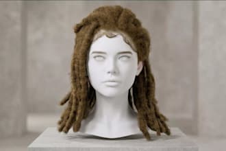 do realistic 3d hair model metahuman hair with alpha texture, xgen blender ue