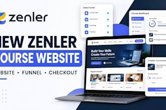 do new zenler course website design setup funnel checkout and automation experts