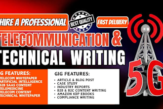technical 5g, SEO telecom content,  copywriting web content for your business