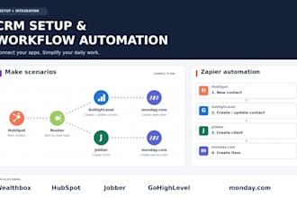 setup wealthbox hubspot jobber make gohighlevel monday zapier zap automation