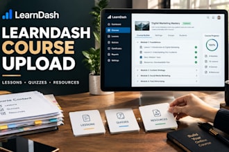 upload and organize your learndash course, lessons and quizzes