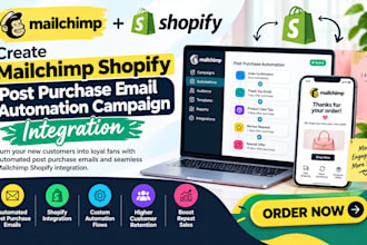 create mailchimp shopify post purchase email automation campaign integration