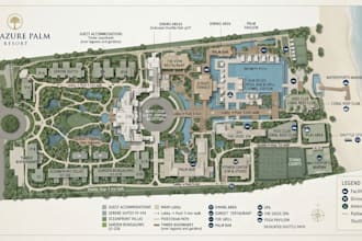 create resort maps, property layout and guest wayfinding maps