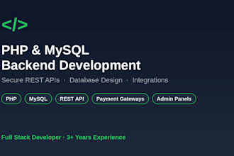 develop a robust PHP and mysql backend for your web app