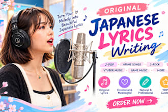 be your female vocalist and produce original jpop jrock anime song harmony