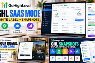 setup gohighlevel saas mode, white label, snapshots and agency automation