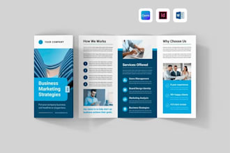 create a trifold business brochure for marketing and promotion