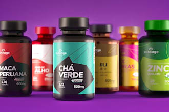 design supplement label, vitamin label and wellness packaging