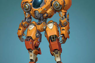 create custom mecha illustration art in my style