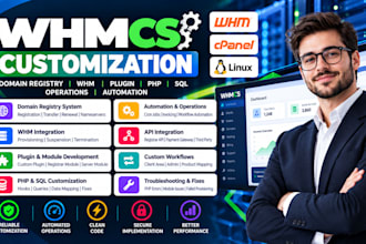 customize whmcs domain registry system whm plugin PHP sql operations automation
