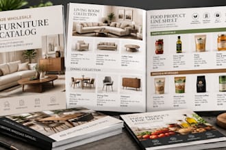 design b2b wholesale furniture,food product catalog catalog and line sheet