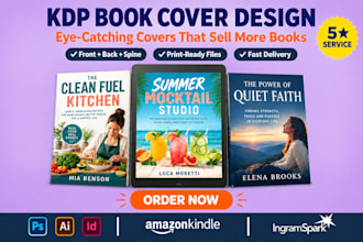 design a KDP ready book cover with spine full and back