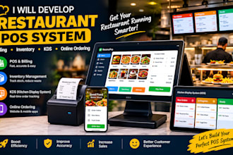 develop restaurant pos system, billing, inventory, kds, online ordering
