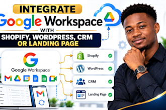 integrate google workspace with shopify,wordpress,CRM,or landing pages