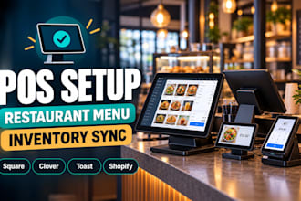 setup square pos clover pos toast pos shopify pos restaurant menu inventory sync