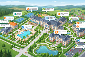 design clickable interactive svg maps for hotels, hospitals, campus and venues