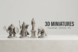 sculpt custom 3d miniature, figurine, statue and character for 3d printing
