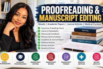 proofread your novel book and academic paper edit your manuscript review