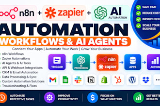 build zapier automation, n8n workflows, and ai automation