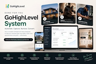 build  a done for you gohighlevel system for real estate salon or local service