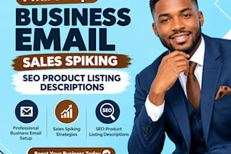 setup business email sales spiking SEO product listing descriptions