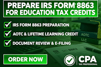 review education expenses and prepare irs form 8863 tax return as a CPA