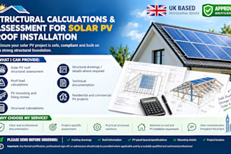 provide structural calculations and assessment for solar pv roof installation