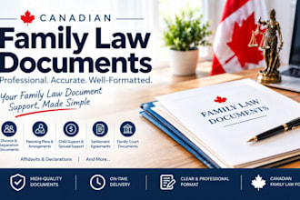 draft canadian divorce, family law, and  parenting document