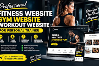 design fitness website, gym website, workout website for personal trainer