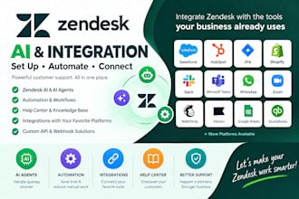 set up zendesk ai, ai agents, automation and integrations with hubspot, shopify