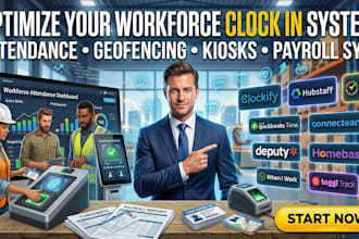 setup, automate, integrate workplace clock in, attendance, biometric software