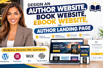 design an author website, book website, ebook website, or author landing page