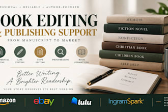 developmental edit your fiction novel, ebook for plot character and pacing