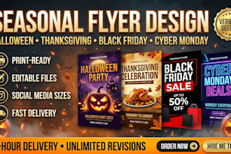 design a creepy halloween, black friday flyer for your event,or social media ads