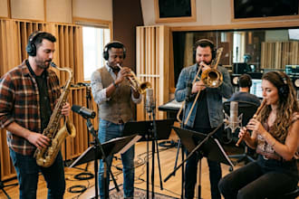 record saxophone, whistle, trumpet, trombone for your song