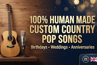 sing a personalized custom country pop song for birthdays, weddings, anniversary