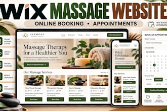 design wix massage therapy website with online bookings and appointments