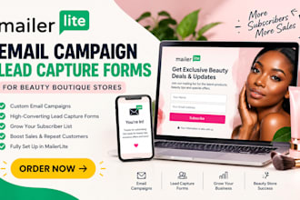 create mailerlite email campaign  lead capture forms beauty boutique stores
