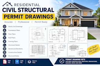 prepare residential civil structural permit drawings