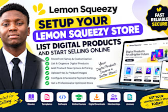 setup lemon squeezy store list digital products on lemon squeezy website store