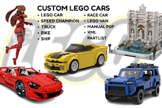 design custom 3d lego model lego moc car van truck house ship toys xml partlist