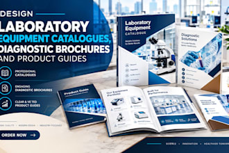 design laboratory equipment catalogues, diagnostic brochures and product guides